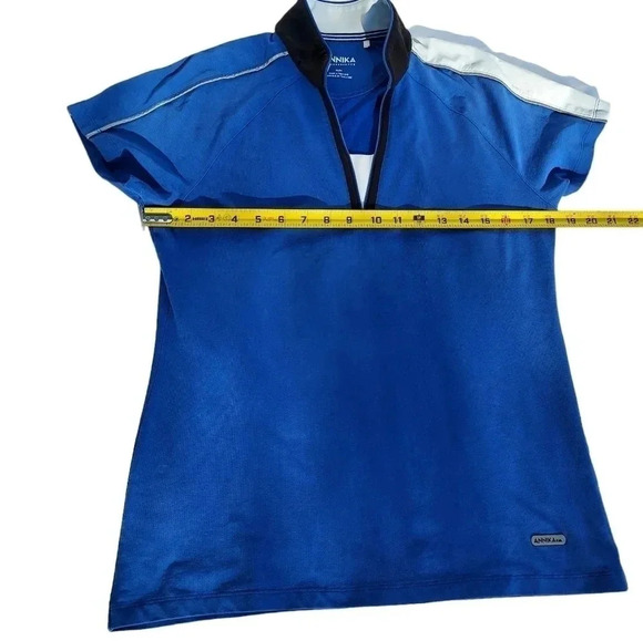 Annika Cutter & Buck Womens Blue & Black/ White Blouse Medium - Picture 5 of 11